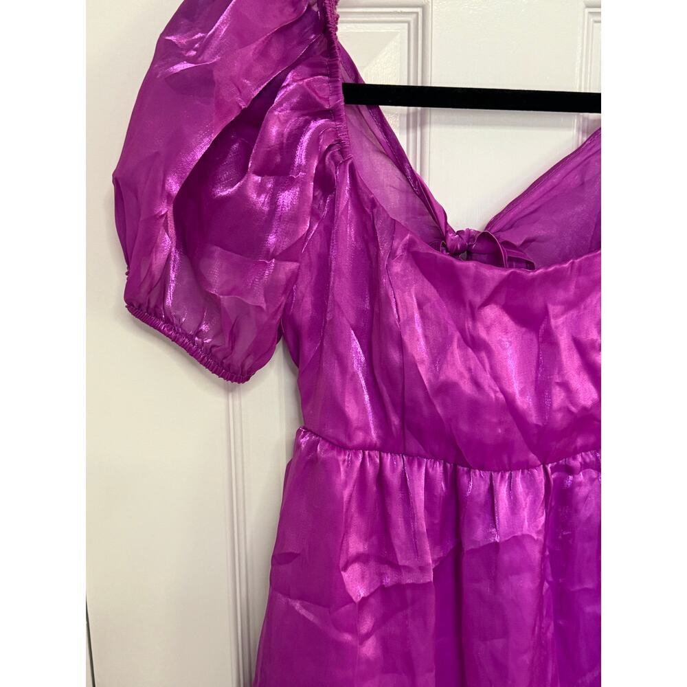 Crystal sky purple shiny cocktail dress size large - Picture 6 of 14